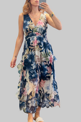 Ruffle V Neck Dress