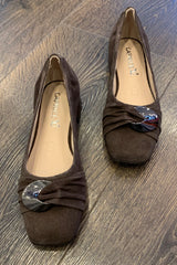 Caprice Suede Ballerina Pump
