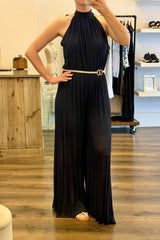 Pleated Halter Neck Jumpsuit