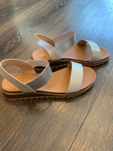 Low Wedge Stretch Strap Sandal