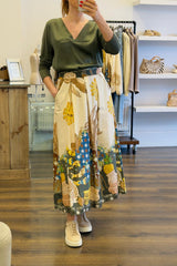 Tropical Print Pocket Skirt