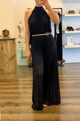 Pleated Halter Neck Jumpsuit
