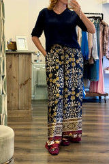 Silk Mix Palazzo Trousers