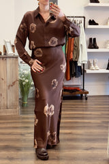 Floral Maxi Satin Skirt