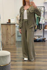 Linen Button Shirt Jacket