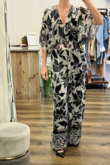 Tie Back Silk Jumpsuit