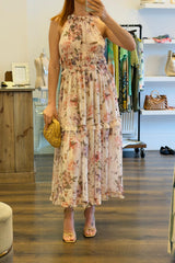 Ruffled Floral Maxi Dress