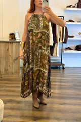 Long Flowing Paisley Halter Neck