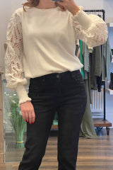 Lace Sleeve Knit