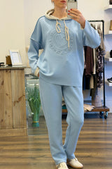 Contrast Trim Lounge Set