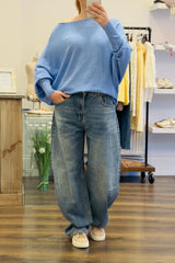 Laulia Barrel Leg Denim Jeans