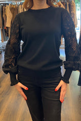 Lace Sleeve Knit