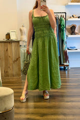 Smocked Linen Dress