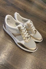 Caprice Perforated Leather Trainer