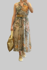 Crossover Print Dress