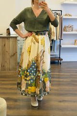 Tropical Print Pocket Skirt