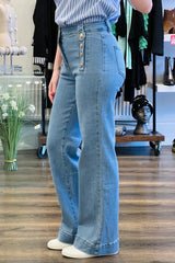 Gold Buttons Jeans