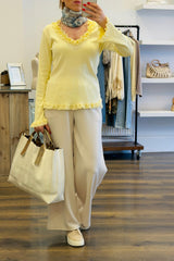 Lace Ruffle Cotton Top