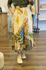 Tropical Print Pocket Skirt