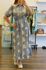 Floral Embroidered Shirt Dress