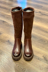Caprice Leather Stretch Knee Boots