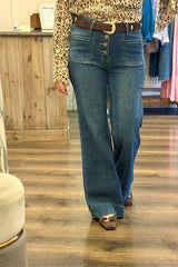 Toxik 3 Button Fly Flare Denim Jean