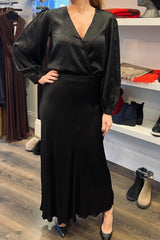 Crystal Long Sleeve Wrap Bodysuit