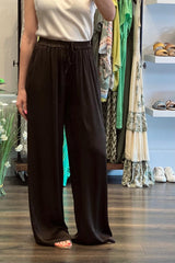 Satin Pocket Wide Leg Trousers