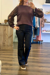 Lace Sleeve Knit