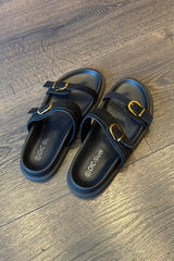 Flat Buckle Mules
