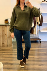 V-Neckline Polo Knit