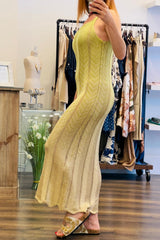 Lurex Maxi Crochet Dress