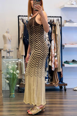 Lurex Maxi Crochet Dress