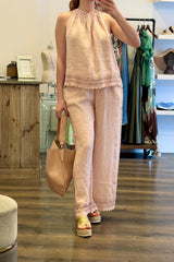 Linen Crochet Trousers