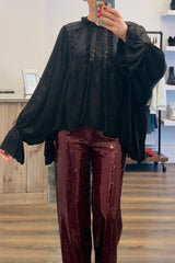 Ruffle Batwing Blouse