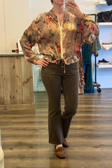 Floral Satin Bomber Jacket