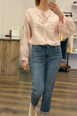 Grandad Collar Tunic Blouse