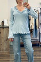 Lace Ruffle Cotton Top