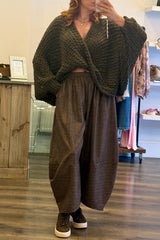 Super-Wide PinStripe Barrel Trousers