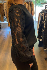 Lace Sleeve Knit