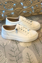 Caprice Platform Zip Leather Trainer