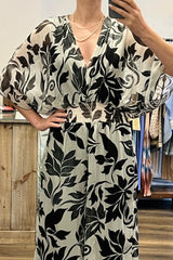Tie Back Silk Jumpsuit
