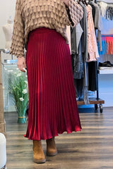 Satin Pleated Skirt