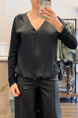 Satin V Neckline Top
