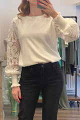 Lace Sleeve Knit