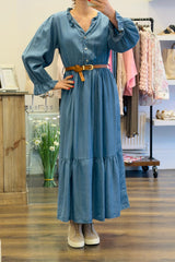 Denim Ruffle Dress