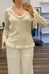 Lace Ruffle Cotton Top