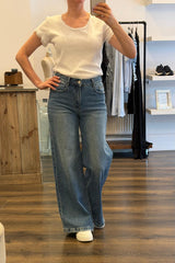 Relaxed Wide Leg Denim Jeans