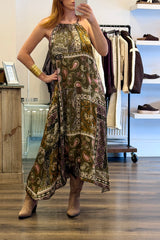 Long Flowing Paisley Halter Neck