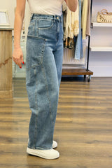 Hello Miss Barrel Leg Denim Jeans
